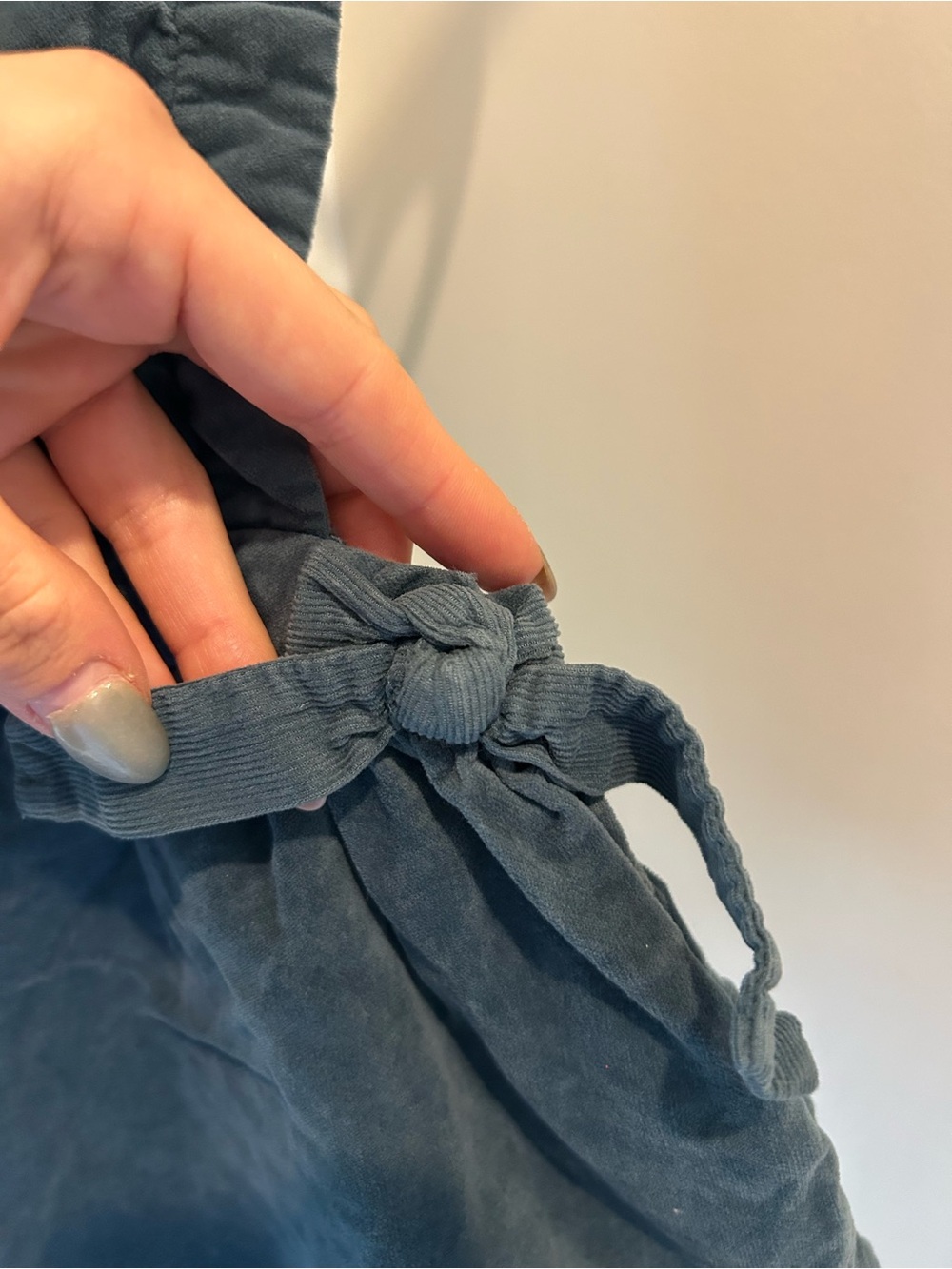 Zara Girls Blue Green Velvet Corduroy Jumper Dress - Picture 6 of 6